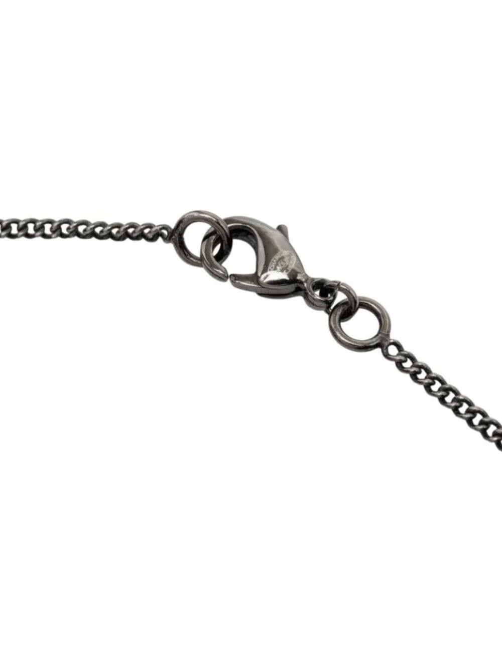 Chanel CC Logo Necklace Black Metal